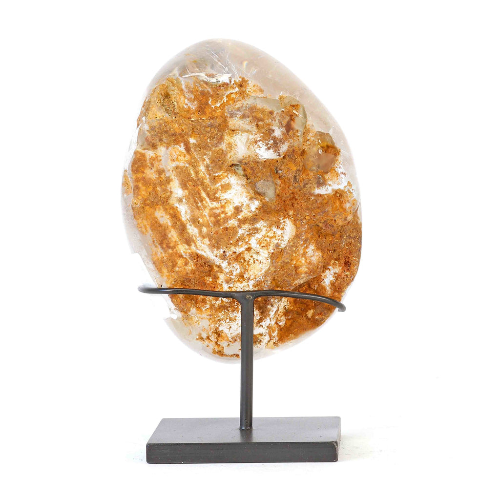 Bergkristall mit Einschlüssen (Chlorit) auf Display