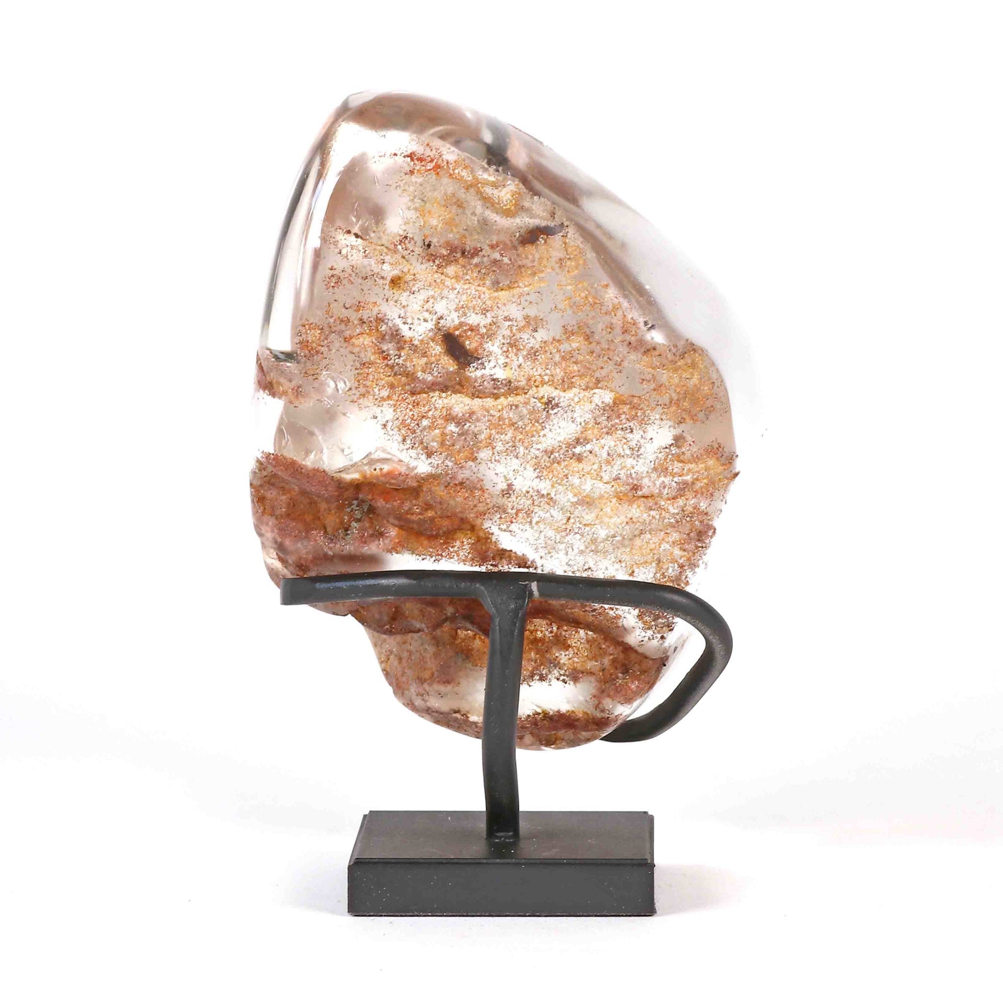 Bergkristall mit Einschlüssen (Chlorit) auf Display