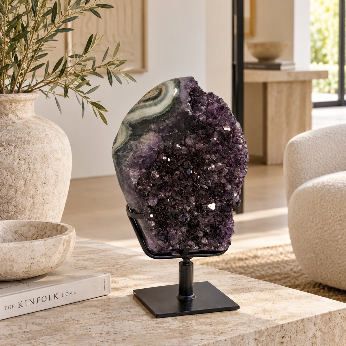 Amethyst on Display Stand