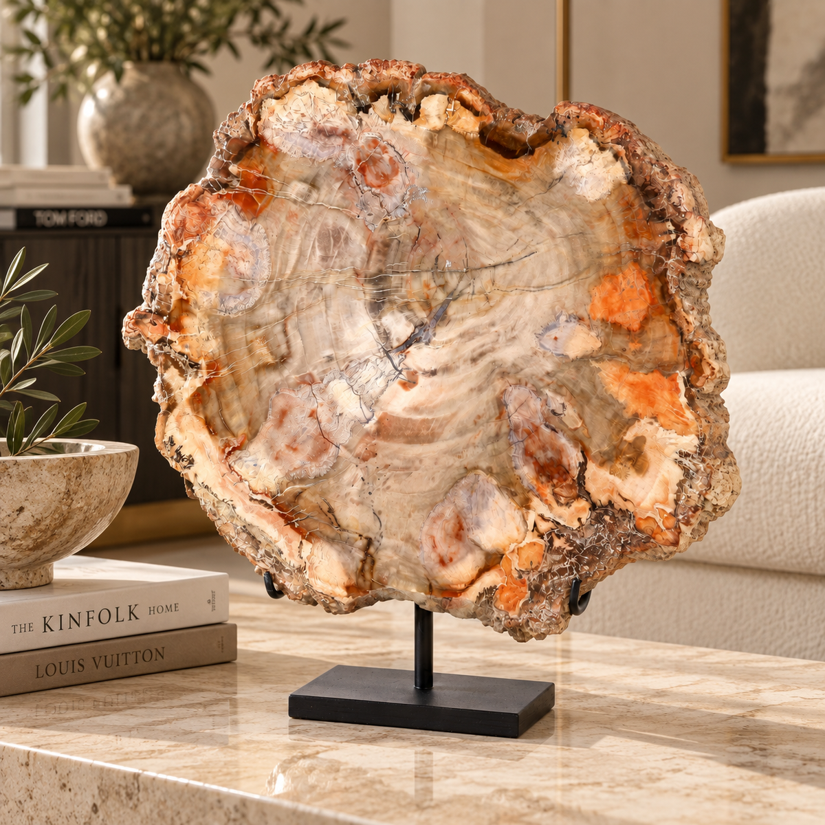 Slice of Petrified Wood. Formed 200 millions years ago. Island of Madagascar