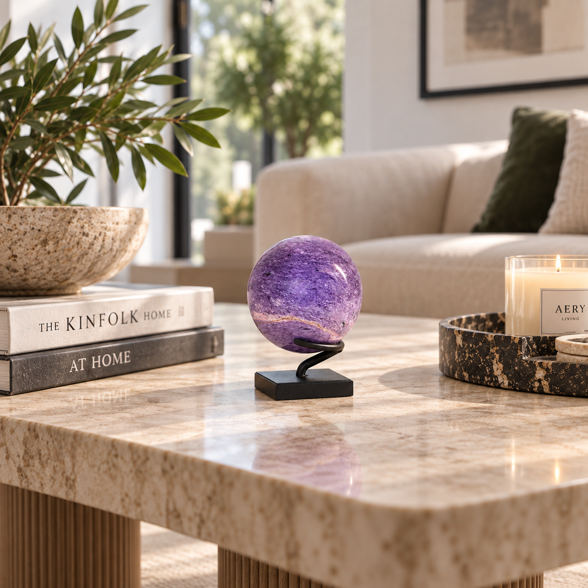 Polished Charoite Sphere