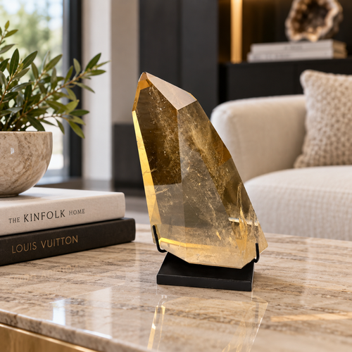 Citrine Point Free-Form on Display Stand – Extra Quality