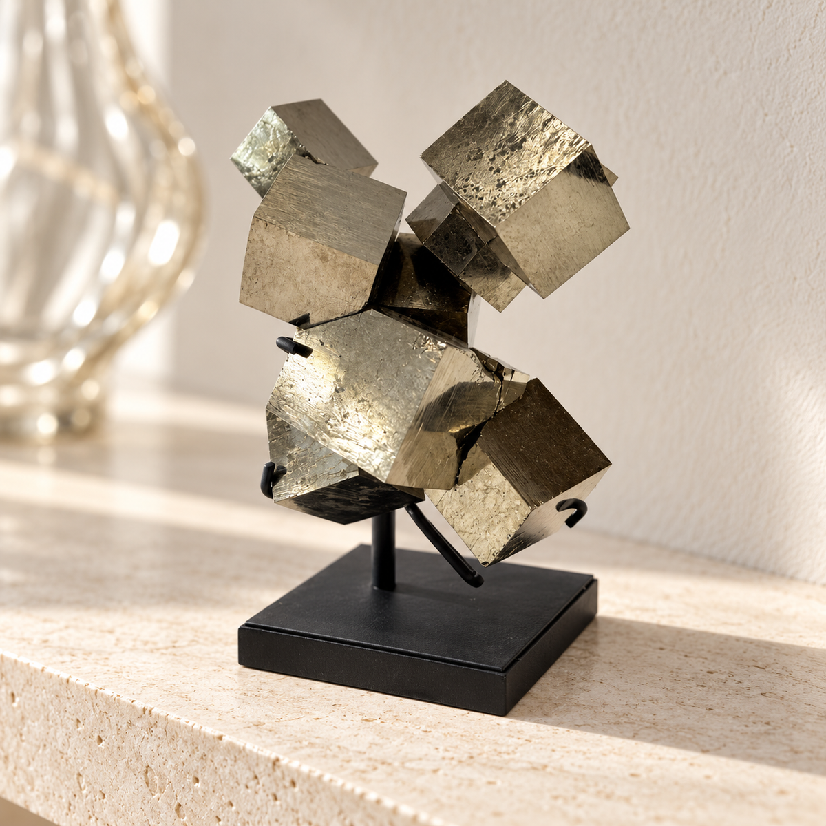 Pyrite Statement Piece on Display Stand