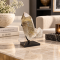 Natural Rutilated Quartz Crystal Cluster on Display Stand