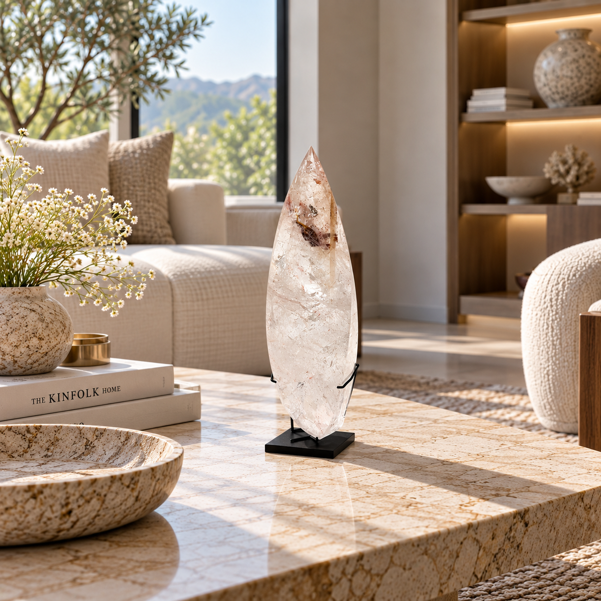 Natural Rock Crystal Point on Display Stand – Bergkristall