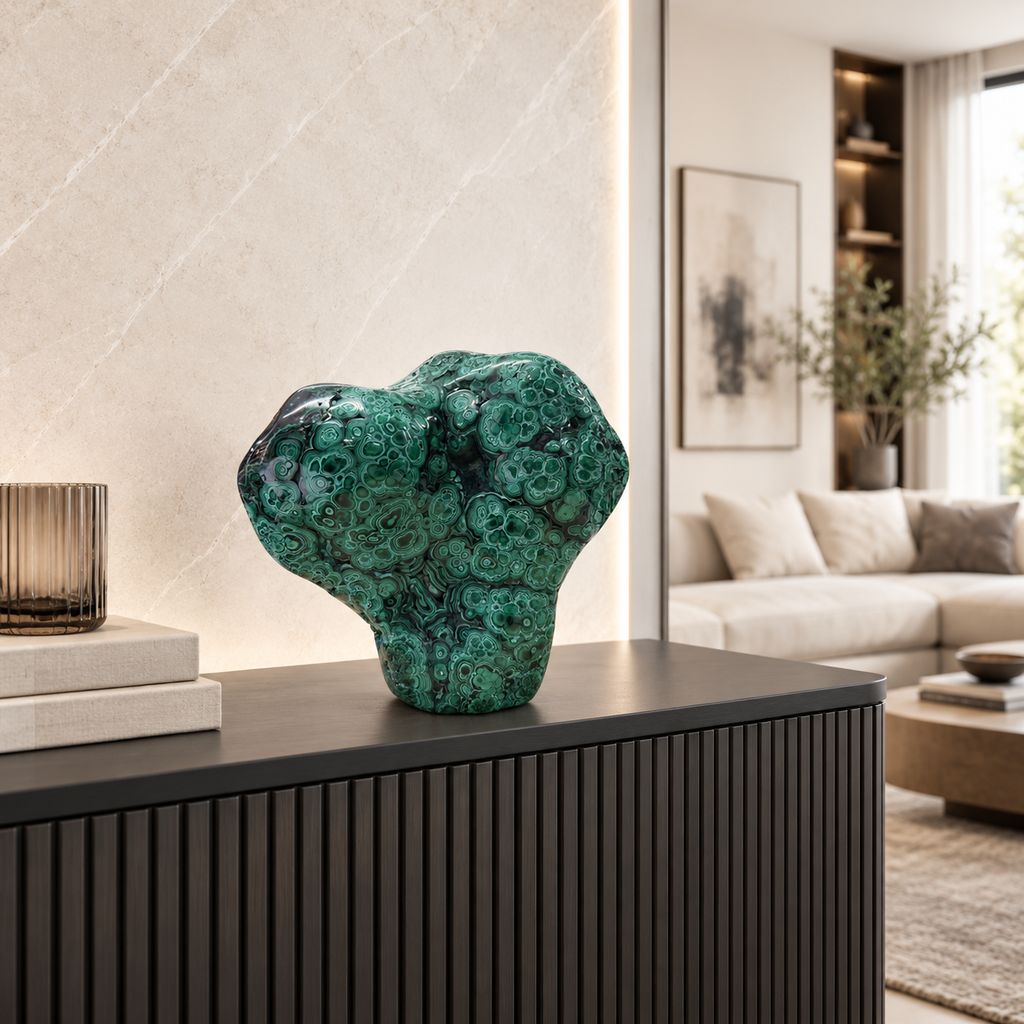 Statement Malachite Free-Form – Polished Natural Masterpiece