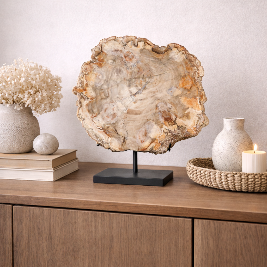 Slice of Petrified Wood. Formed 200 millions years ago. island of Madagascar